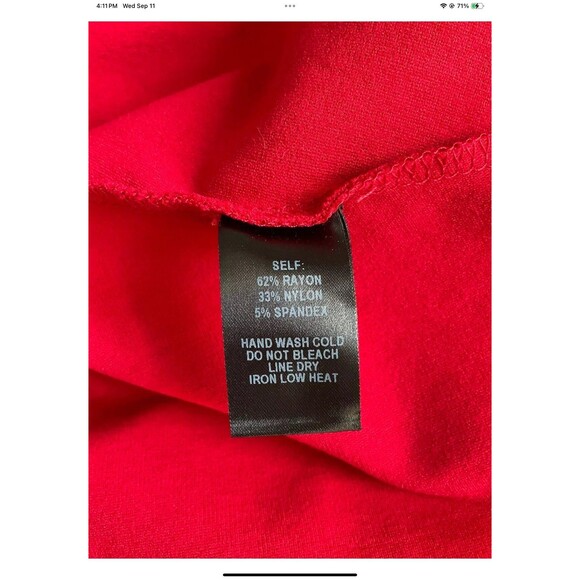 Lulus Red Fit Flare Mini Dress Womens Size Small Scalloped Neckline 3/4 Sleeve - Picture 6 of 10